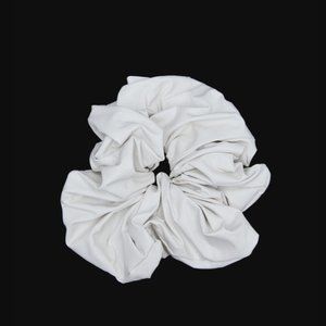 Oversized Leather Scrunchie WHITE